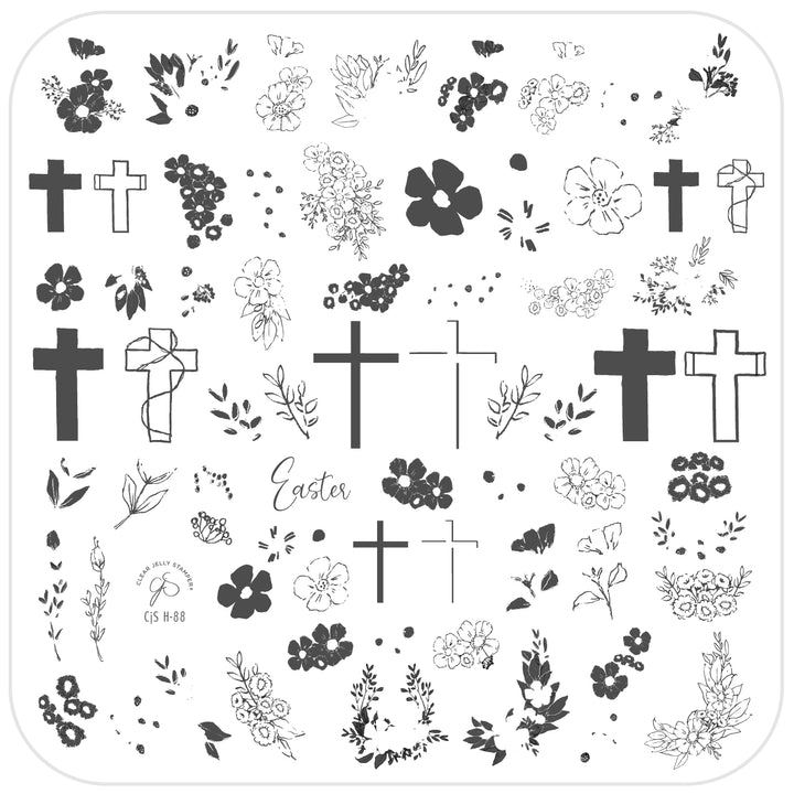 Clear Jelly Stamper- H-88- Easter Floral
