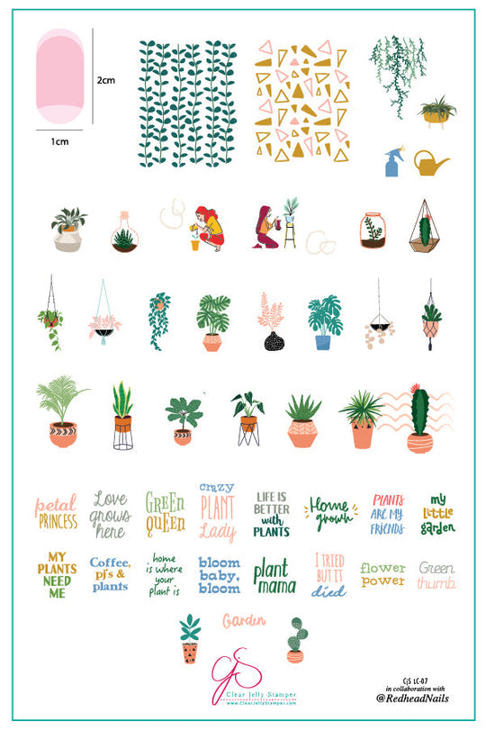Clear Jelly Stamper- LC-07- Crazy Plant Lady