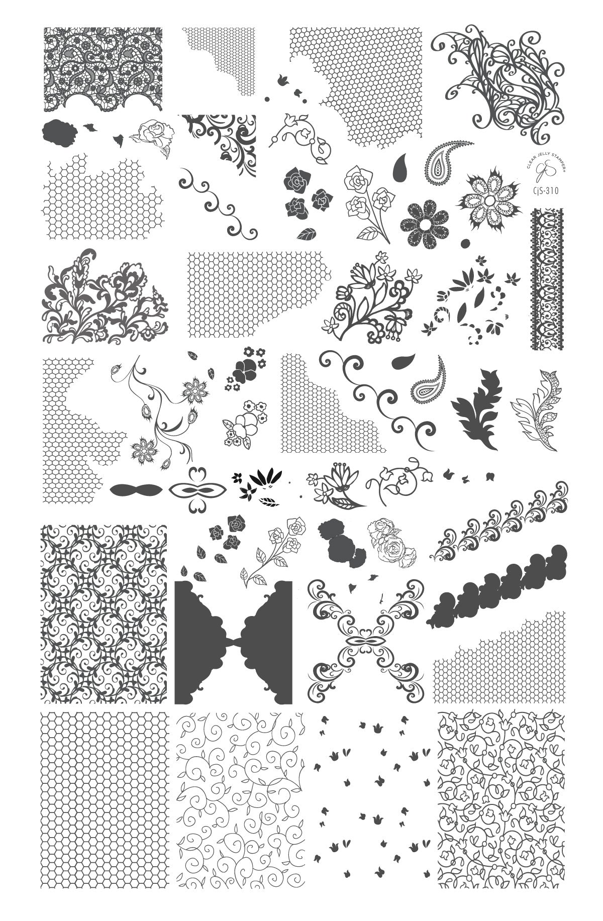Clear Jelly Stamper- CjS-310- Dainty Delights- Two