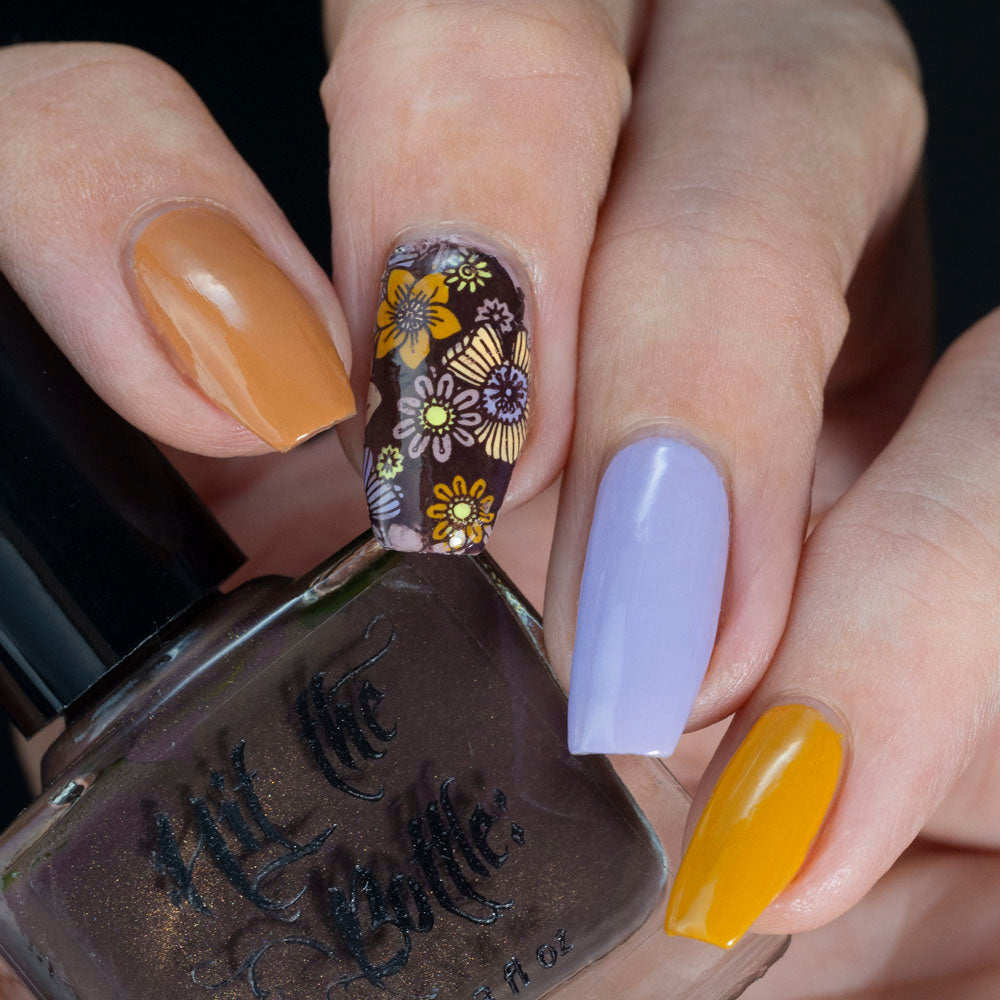 Hit the Bottle- Stamping Plate- Retro Patterns- Far Out Florals