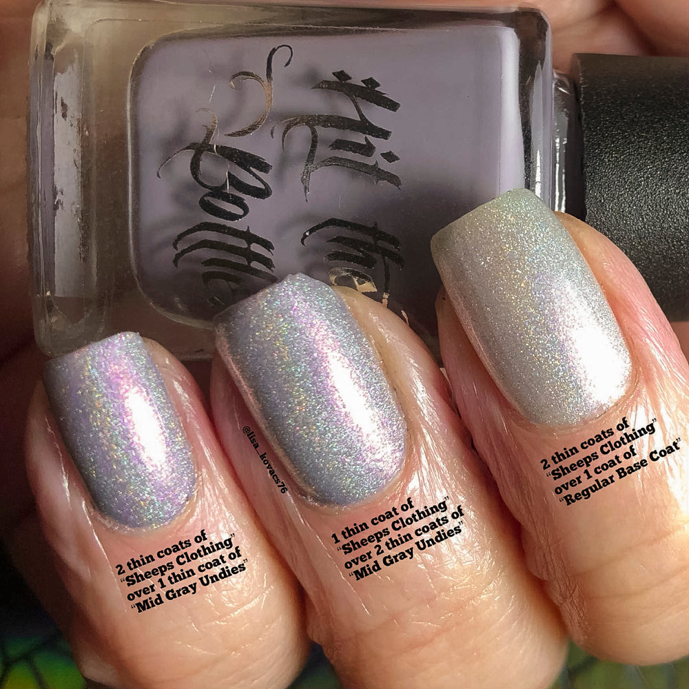 Hit the Bottle- Base Coat- Mid Gray Undies peel off base coat