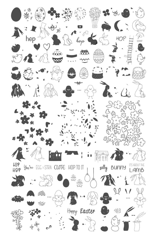 Clear Jelly Stamper- H-87- Silly Bunny