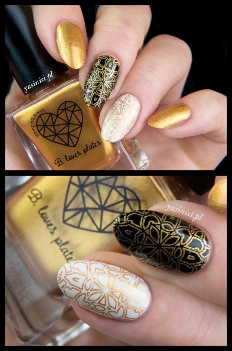 B. loves plates- Stamping Polish- BLP05 B. a Royal Gold