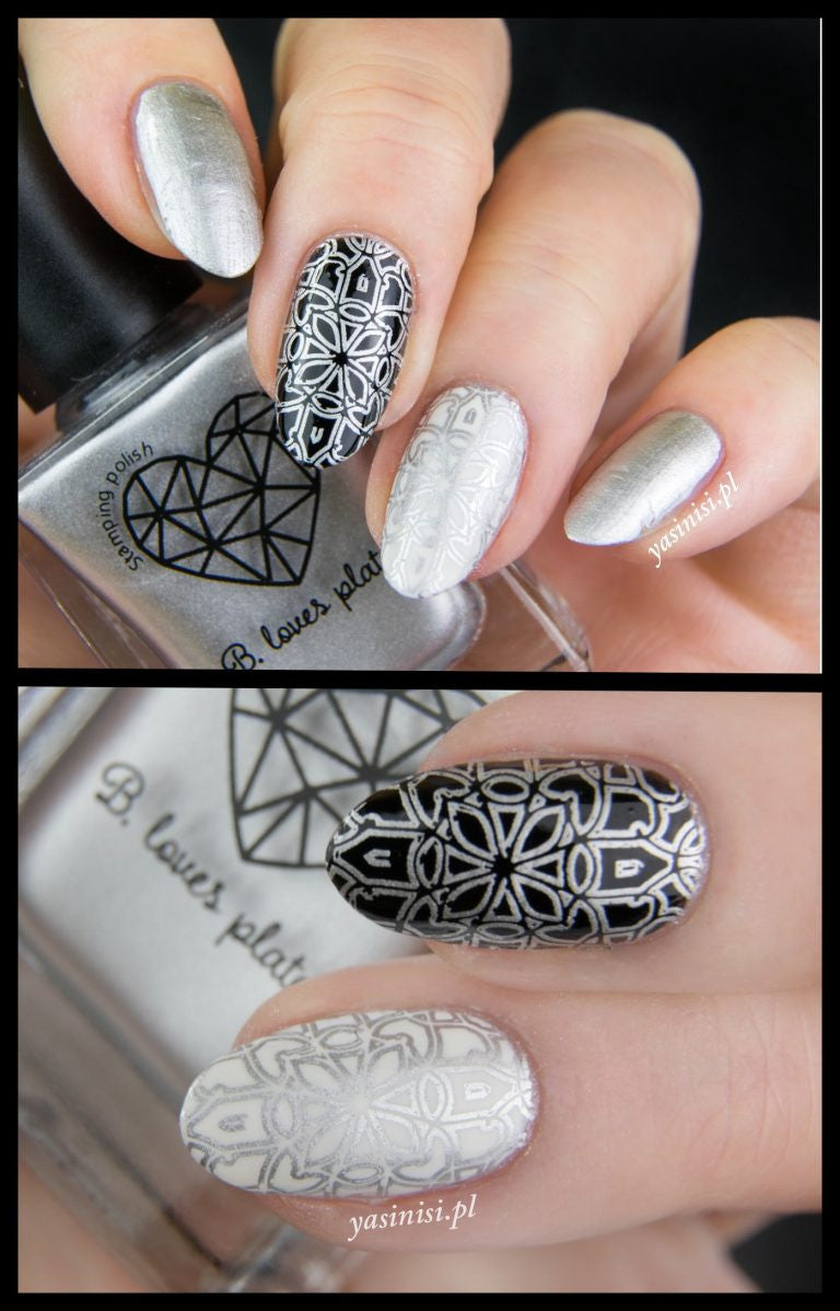 B. loves plates- Stamping Polish- BLP03 B. a Silver Dust