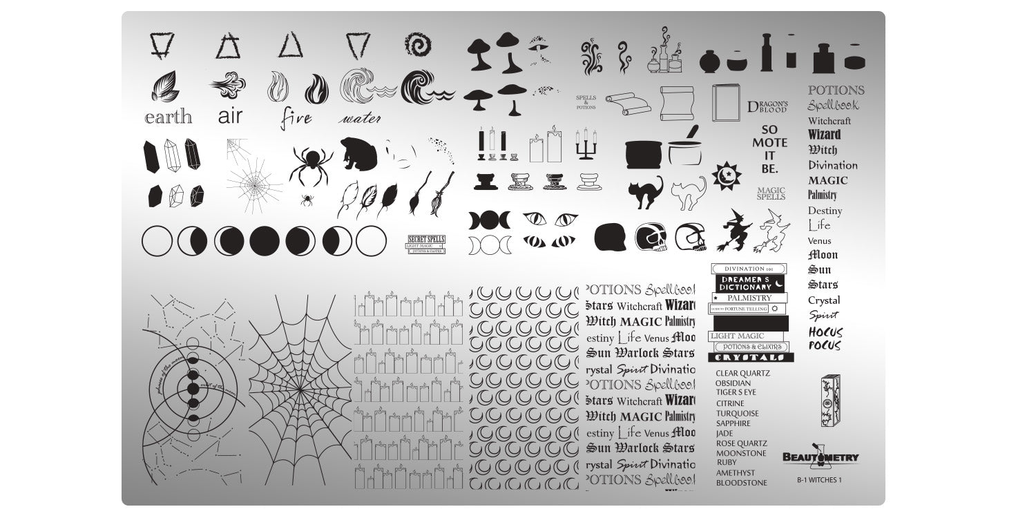 Beautometry- Stamping Plates- Witches 01
