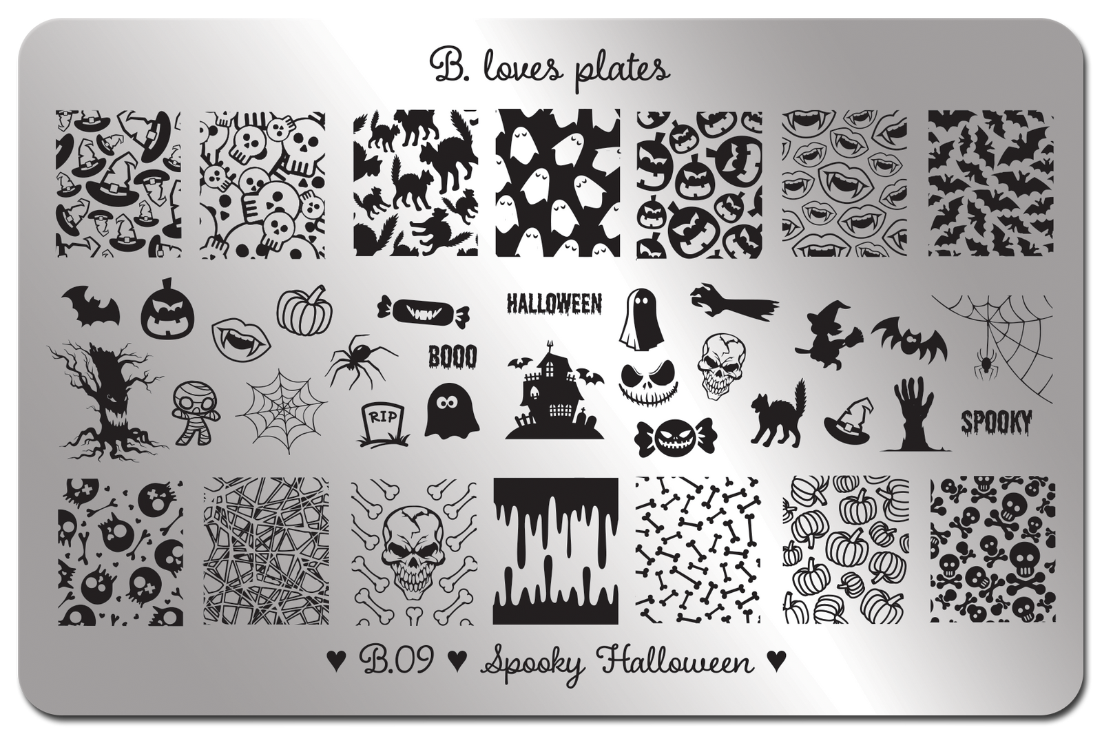 B. loves plates- Stamping Plates- B.09 spooky Halloween