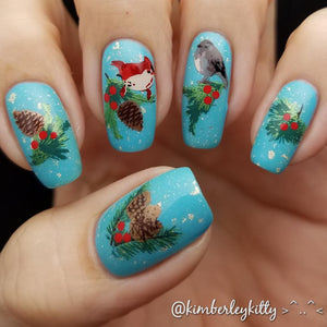 clear jelly stamper pinecone nail art
