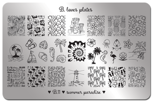 B. loves plates- Stamping Plates- B.11 summer paradise
