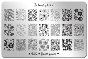 B. loves plates- Stamping Plates- B.02 flower power