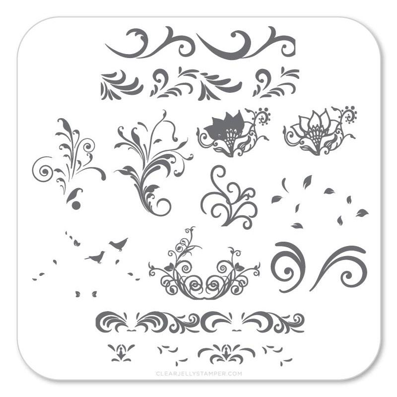 Clear Jelly Stamper- Petit Swirls (CjS-49)