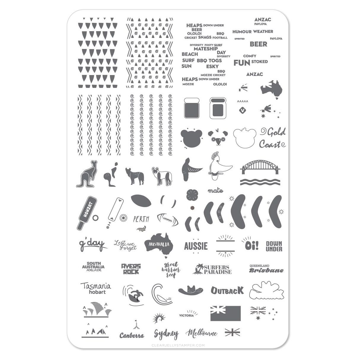 Clear Jelly Stamper- Land Down Under (CjS LC-28)