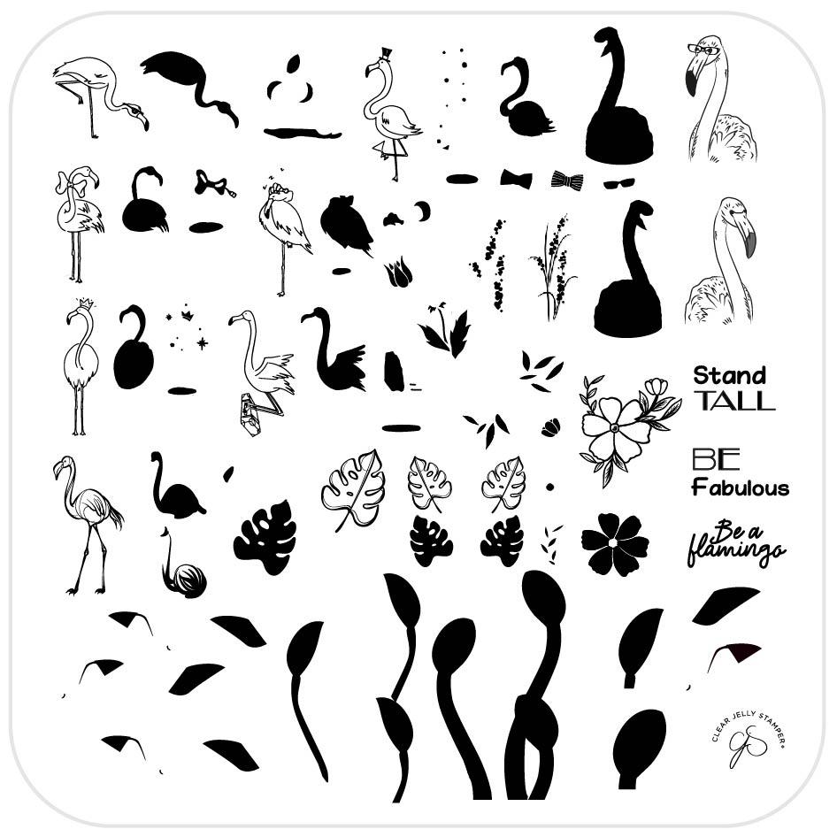 Clear Jelly Stamper- CjS-093- Lil Flamingo