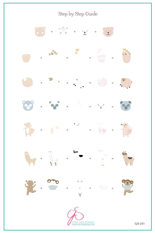 Clear Jelly Stamper- CjS-231- Alphabet- Bubble Letter Forest