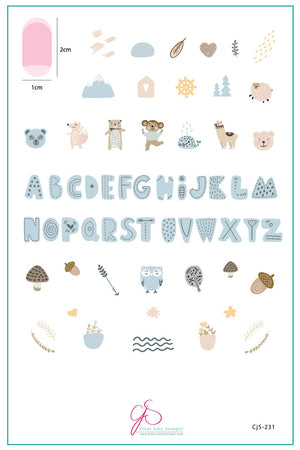 Clear Jelly Stamper- CjS-231- Alphabet- Bubble Letter Forest