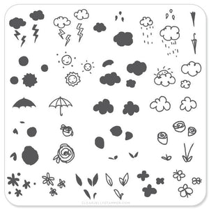 Clear Jelly Stamper- CjS-021- Flower & Sky Doodle