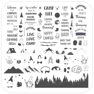 Clear Jelly Stamper- CjS-265- Camping with My Gnomies