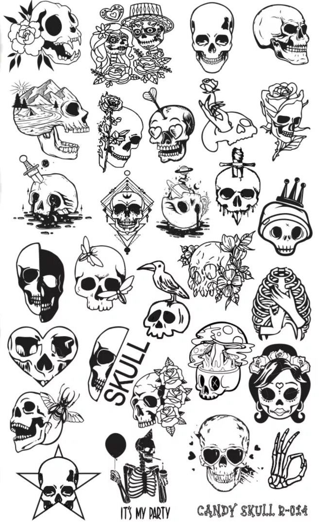 Candy Skull- Stamping Plates- R-014