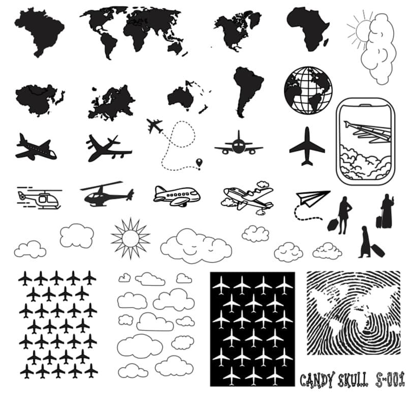 Candy Skull- Stamping Plates- S-001