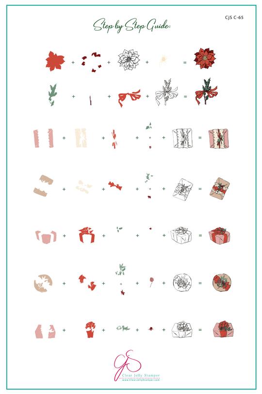 Clear Jelly Stamper- C-65- Christmas Gifts & Greens