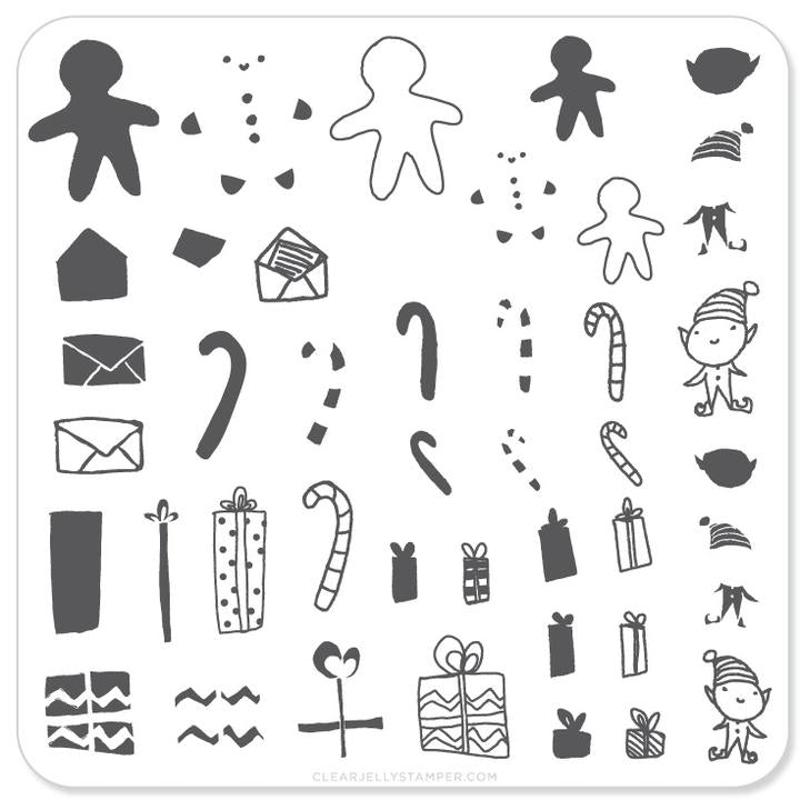 Clear Jelly Stamper- C-07- Santa's Workshop