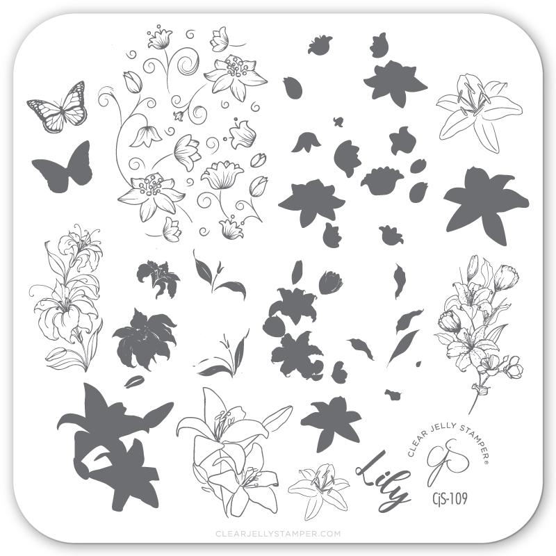 Clear Jelly Stamper- CjS-109- Lovely Lilies