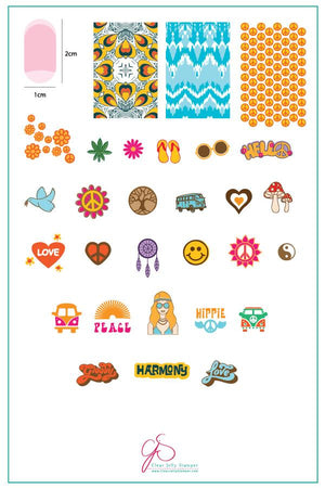 Clear Jelly Stamper- CjS-117- Hippie Harmony