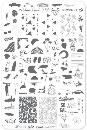 Clear Jelly Stamper- CjS-129- Surf's Up! California