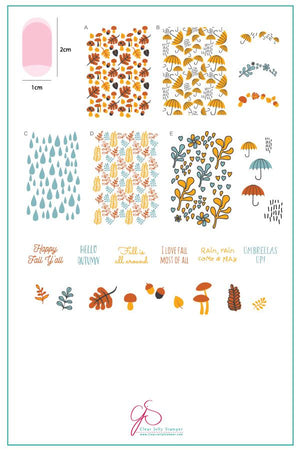 Clear Jelly Stamper- CjS-133- Fallpaper - Happy Fall Y'all!