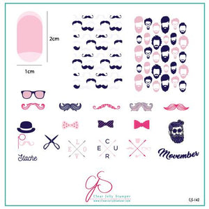 Clear Jelly Stamper- CjS-142- Hippest Movember