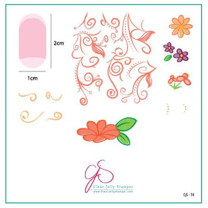 Clear Jelly Stamper- CjS-014- Floral Swirl #2