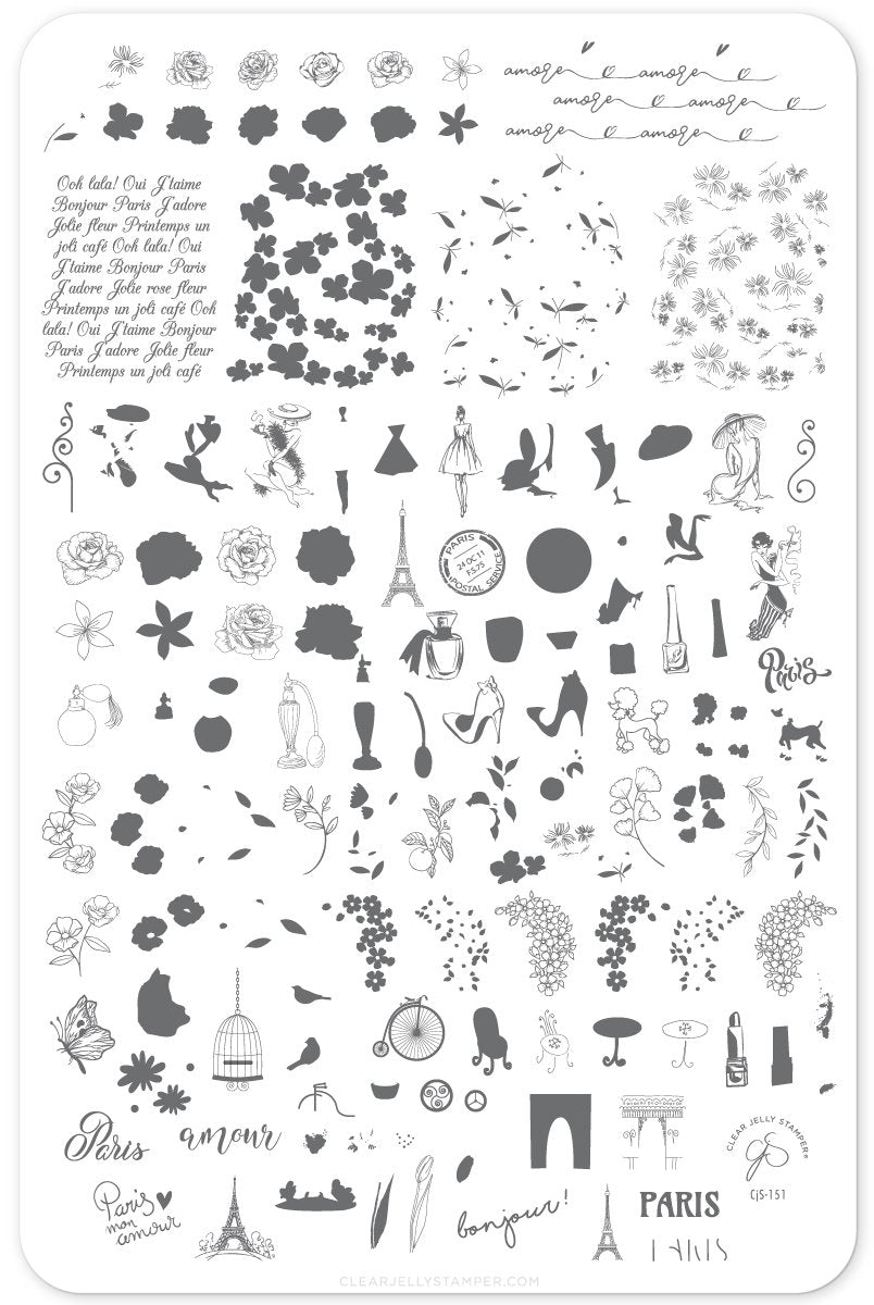 Clear Jelly Stamper- CjS-151- Springtime in Paris