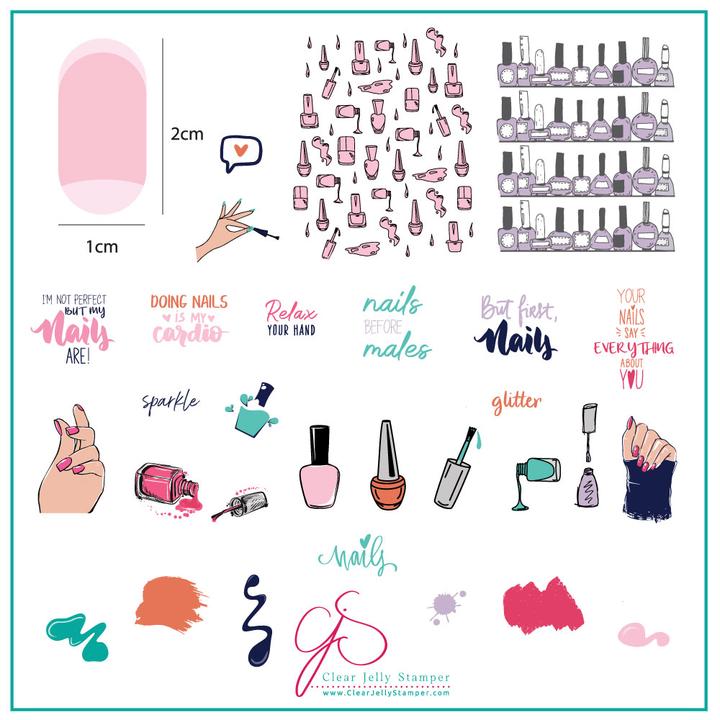 Clear Jelly Stamper- CjS-192- But First, Nails