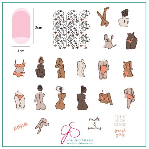Clear Jelly Stamper- CjS-196- The Nude Series - Au Naturel