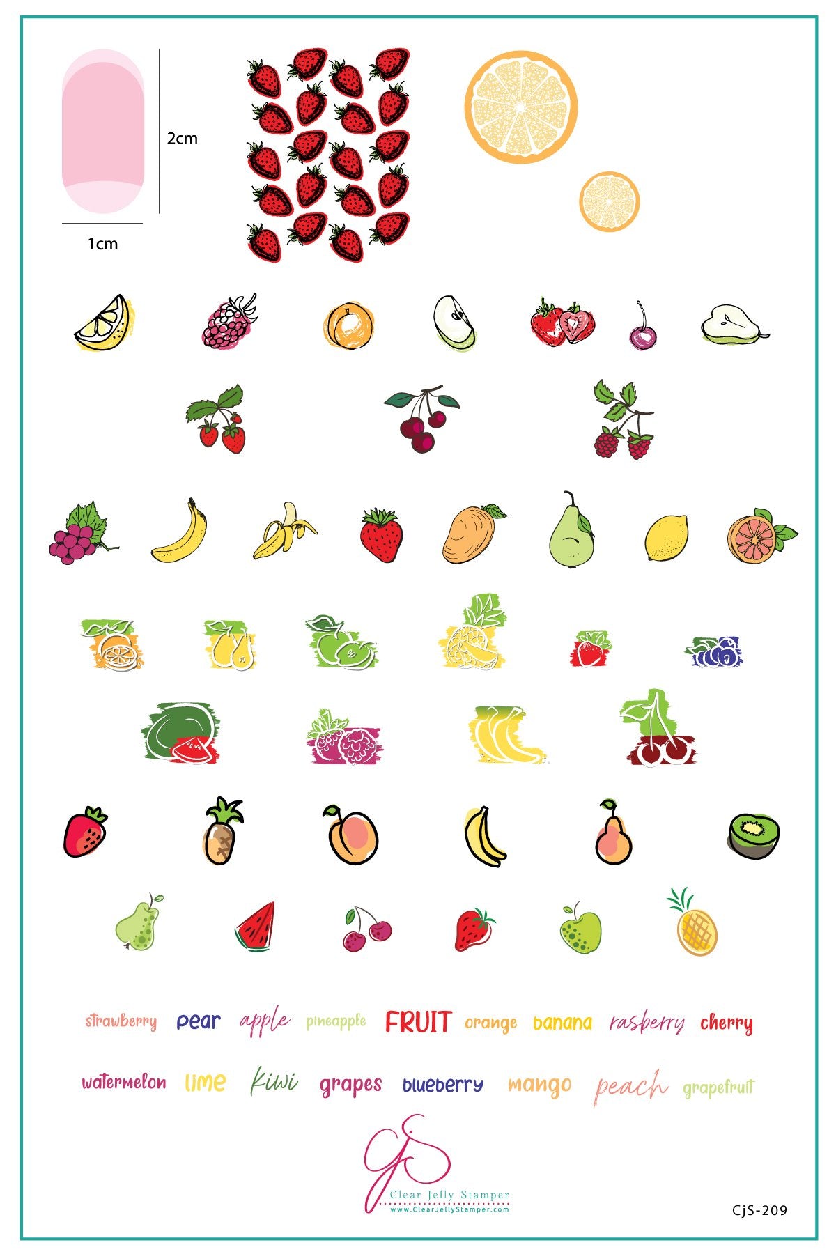 Clear Jelly Stamper- CjS-209- Fruit Cocktail Collection- So Juicy!