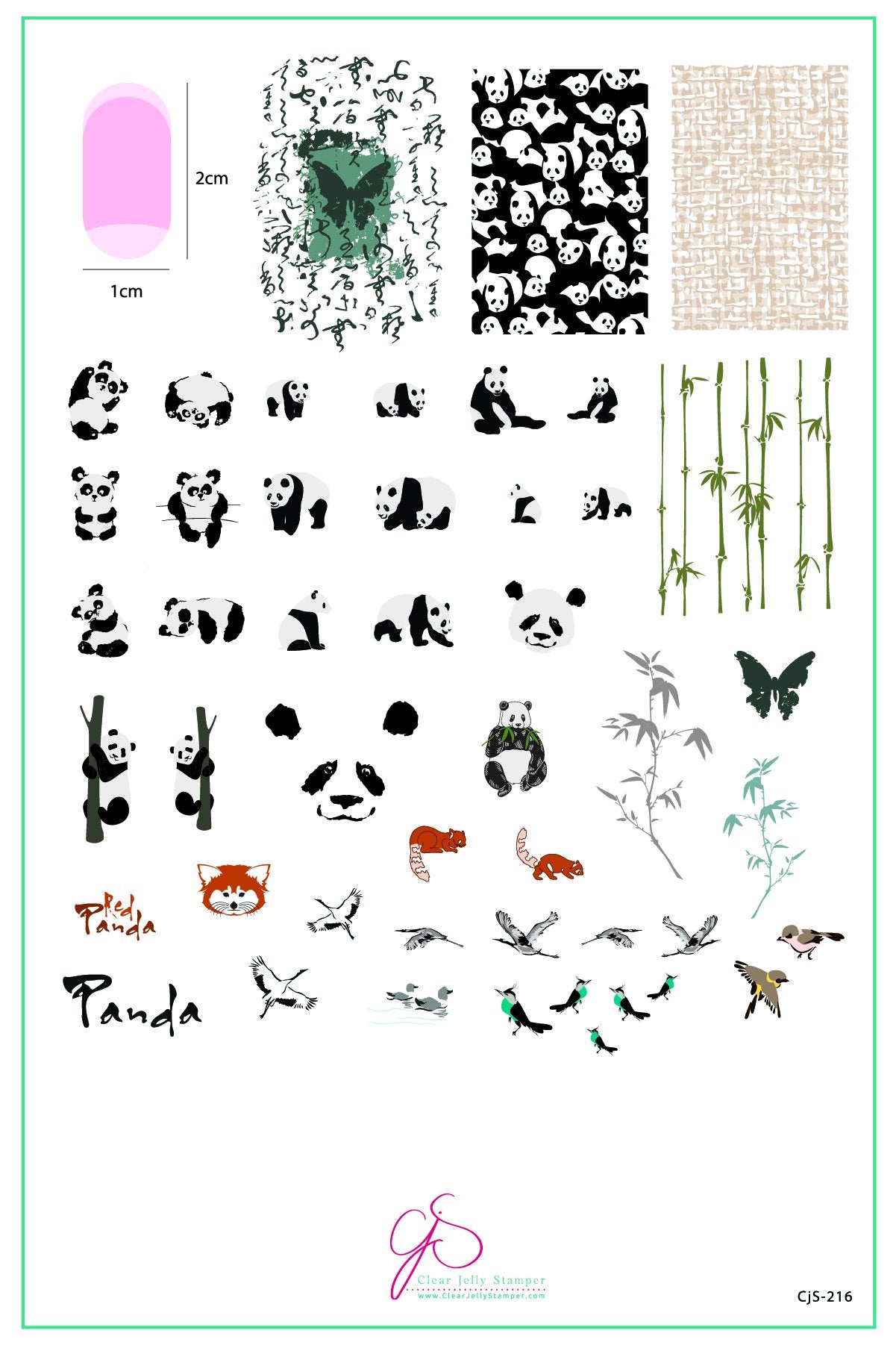 Clear Jelly Stamper- CjS-216- Playful Panda