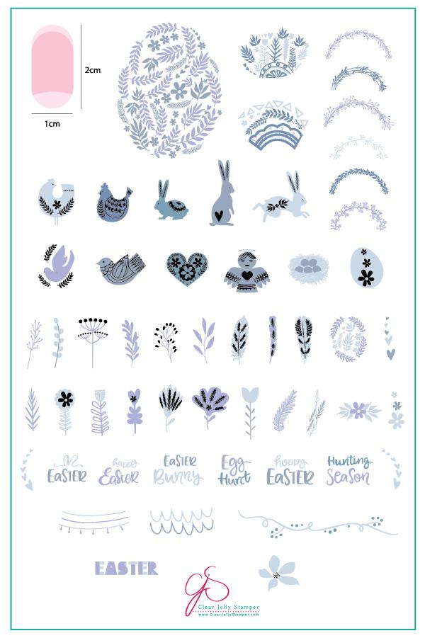 Clear Jelly Stamper- H-30- Enchanted Easter