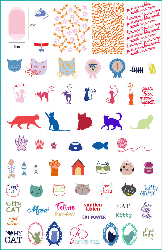 Clear Jelly Stamper- CjS-055- Here Kitty Kitty!