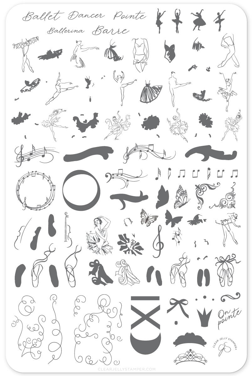 Clear Jelly Stamper- CjS-075- On Pointe