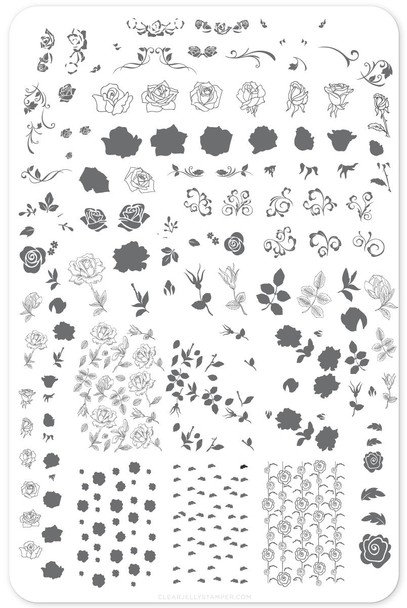 Clear Jelly Stamper- CjS-092- All is Rose-y