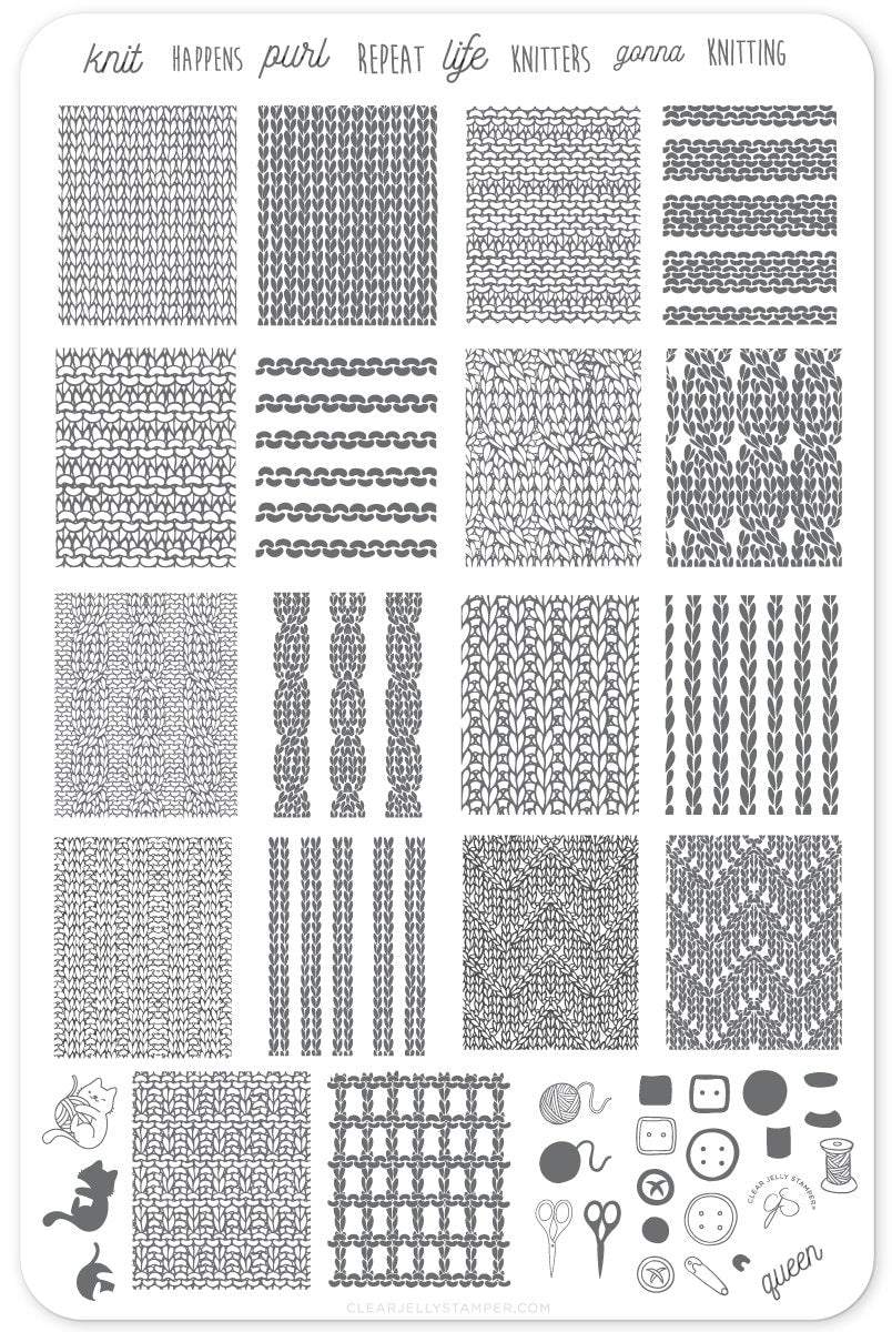 Clear Jelly Stamper- CjS-096- Knitters Gonna Knit