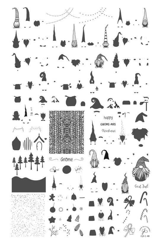 Clear Jelly Stamper- C-48- Gnome-mas