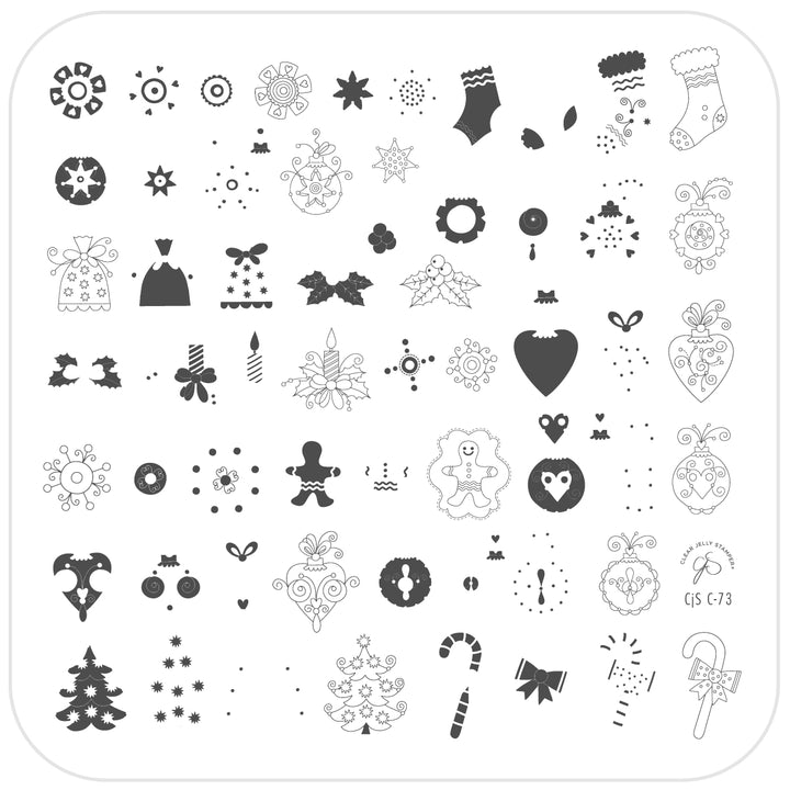 Clear Jelly Stamper- C-73- Ornate Ornaments