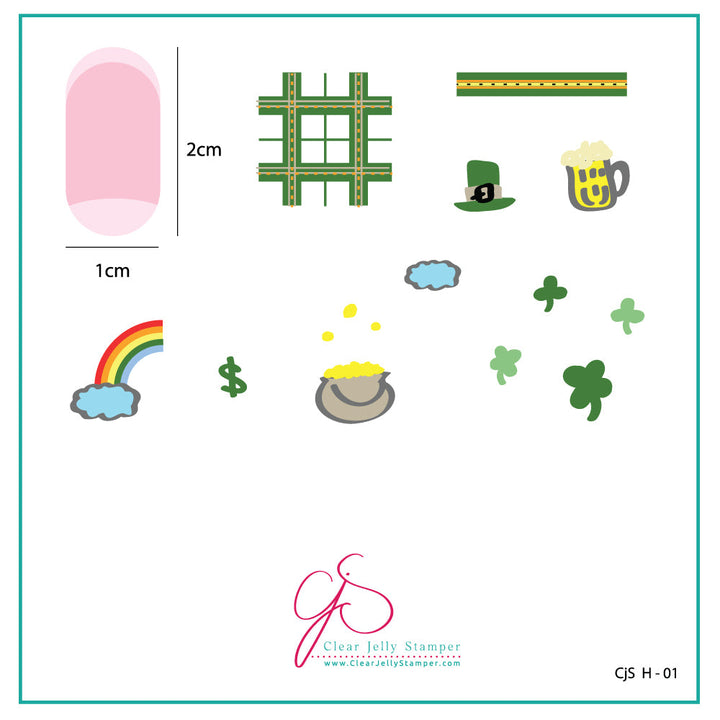 Clear Jelly Stamper- H-01- Saint Pat's Pot of Gold