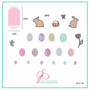 Clear Jelly Stamper- H-02- Peter Cottontail's Easter Eggs