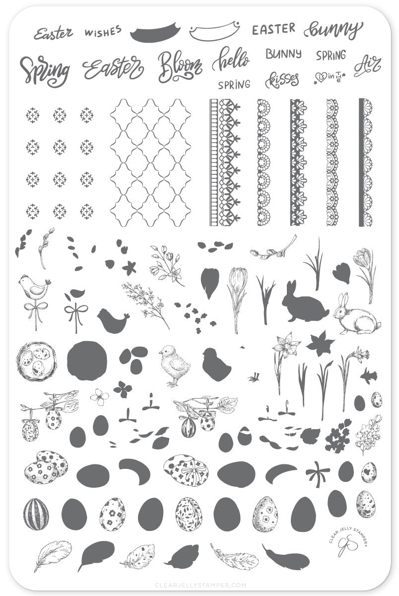 Clear Jelly Stamper- H-29- Bunny Kisses