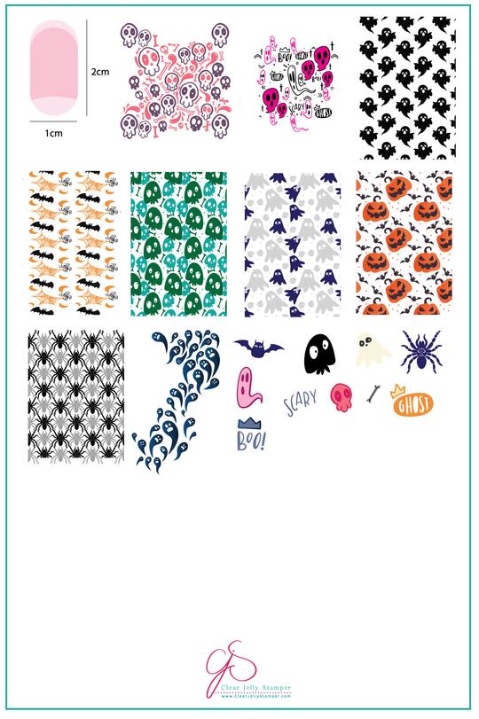 Clear Jelly Stamper- H-44- Wallpaper- Creepy