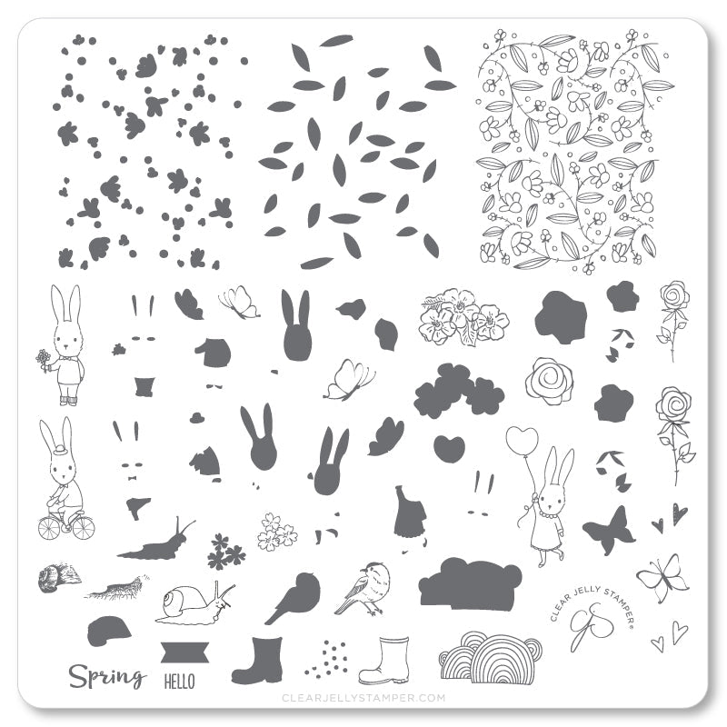 Clear Jelly Stamper- H-51- Hippity Hoppity