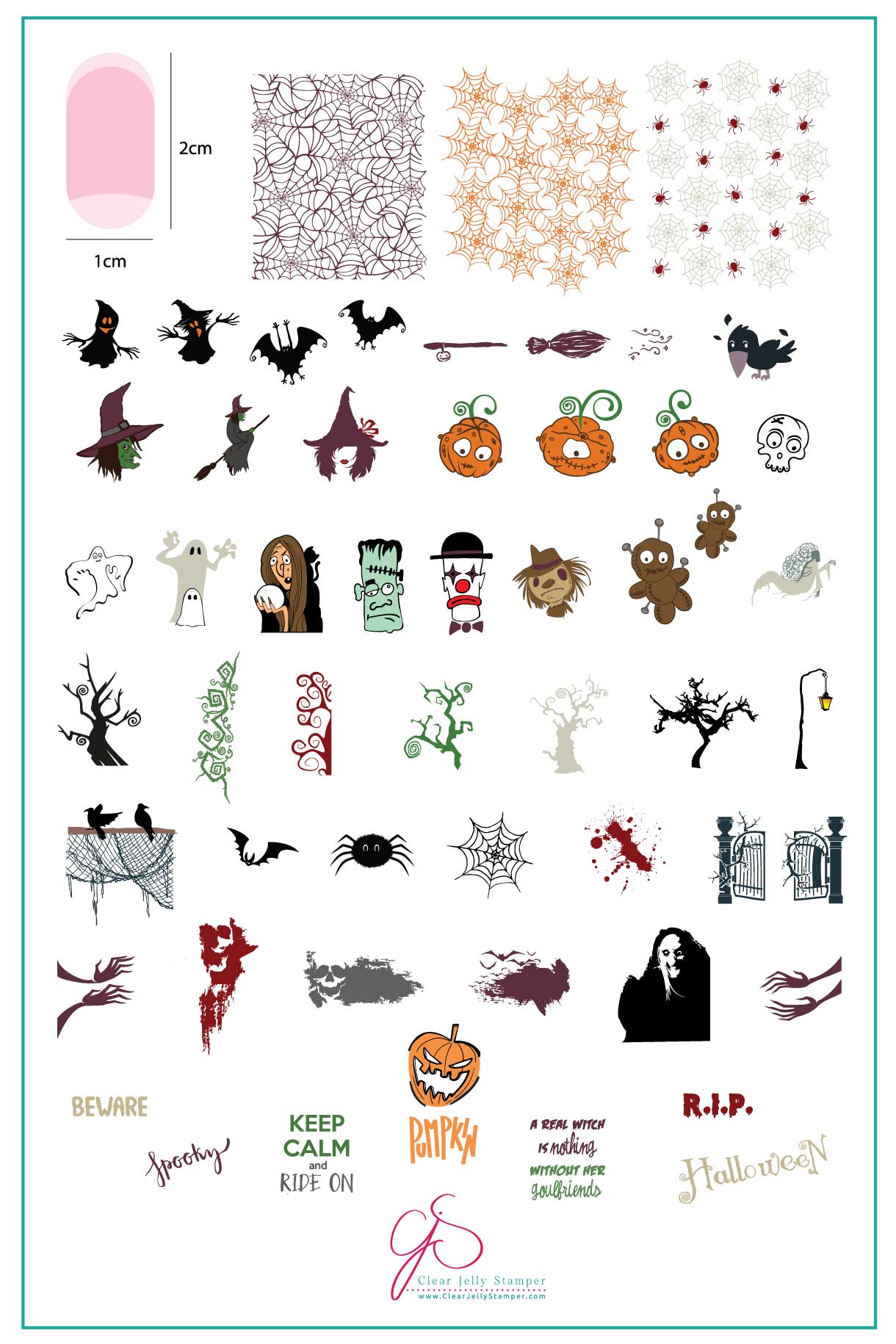 Clear Jelly Stamper- H-57- Ghoulfriends