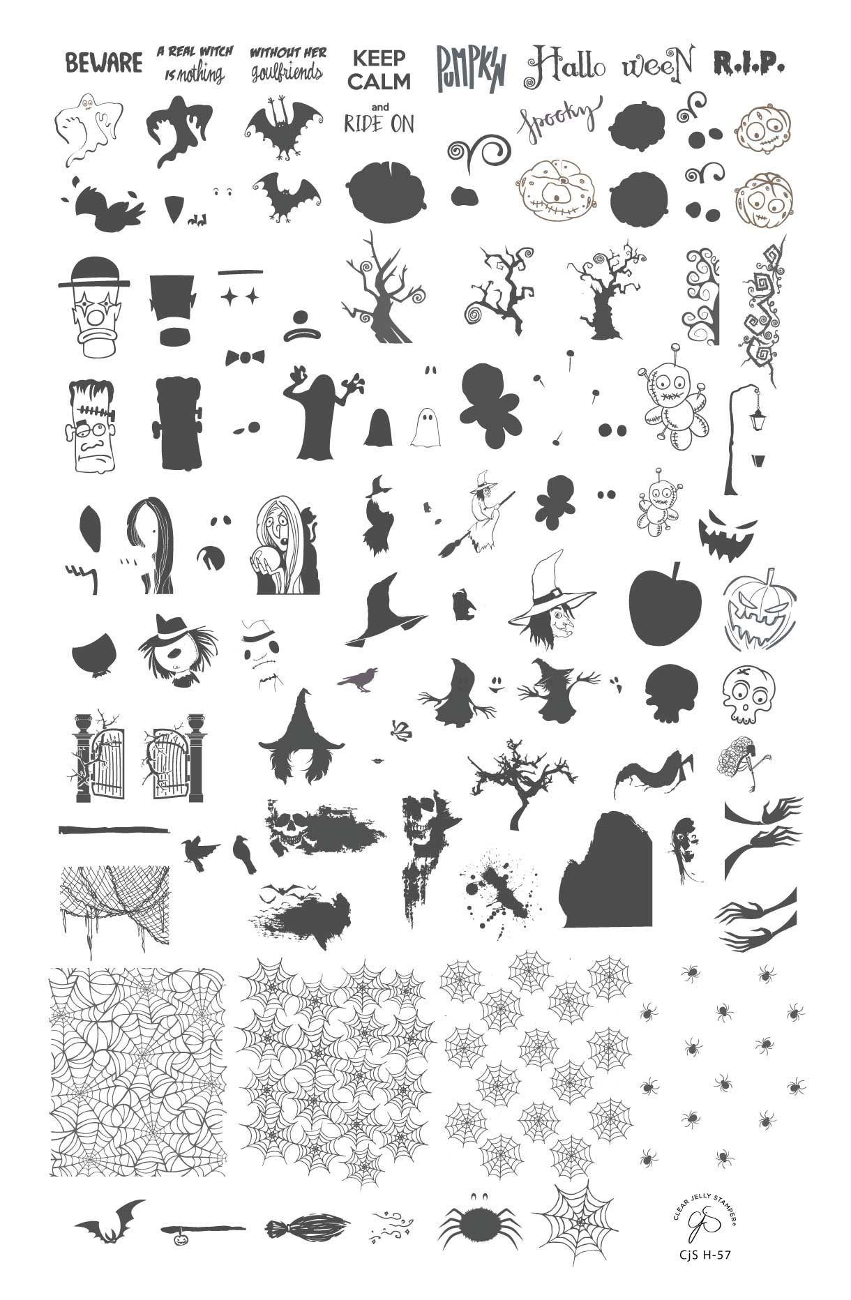 Clear Jelly Stamper- H-57- Ghoulfriends