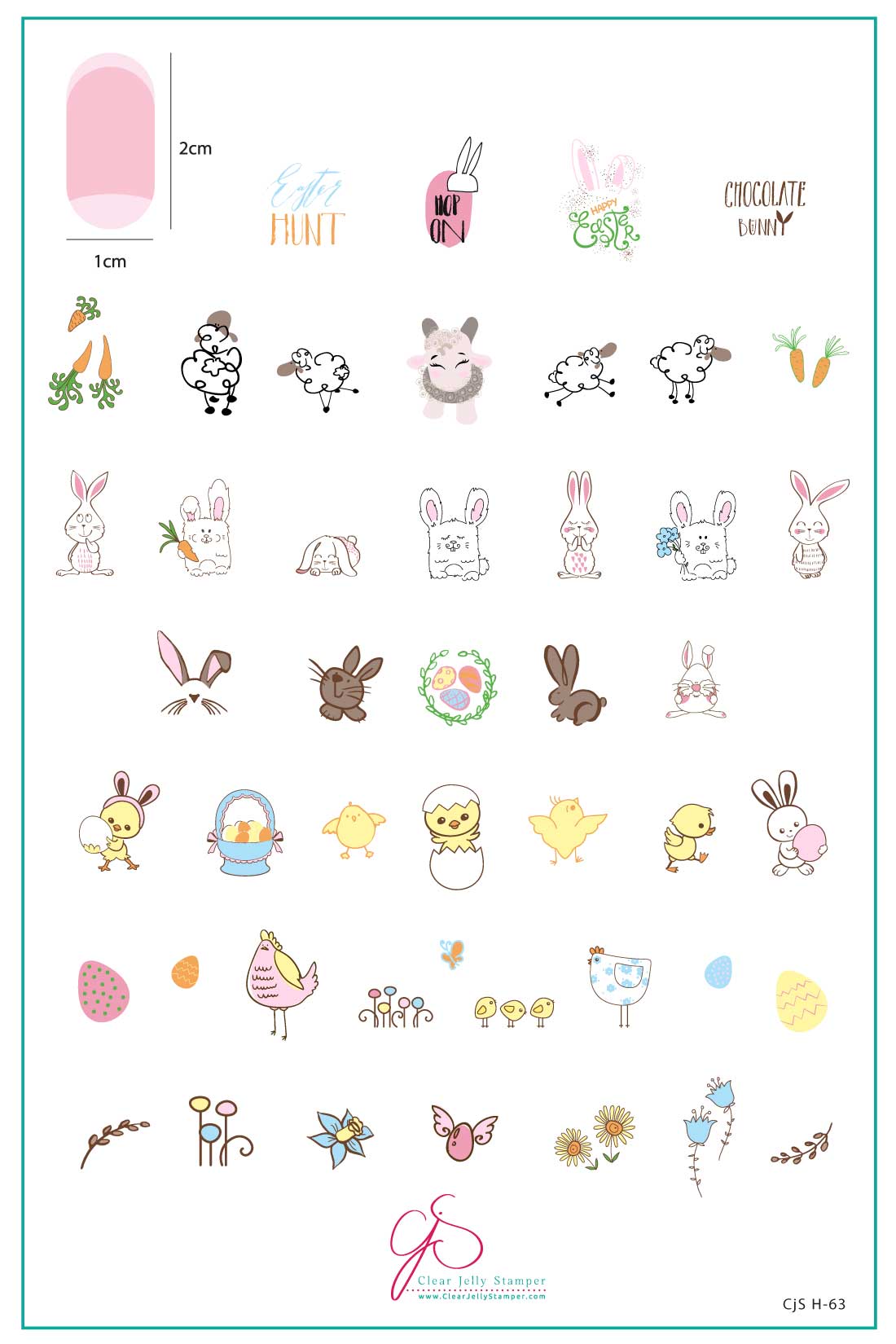 Clear Jelly Stamper- H-63- Hoppy Easter